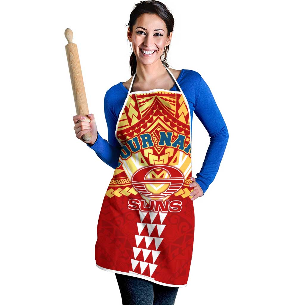 Personalized Gold Coast Suns Apron Polynesian Tribal Pattern Heritage Football