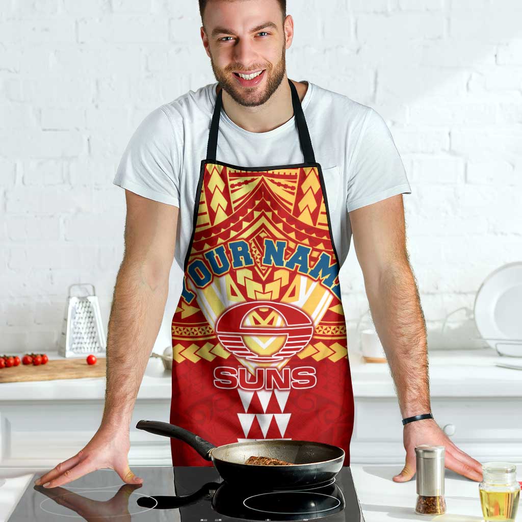 Personalized Gold Coast Suns Apron Polynesian Tribal Pattern Heritage Football