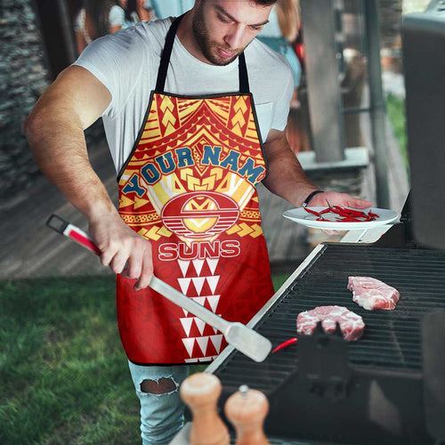 Personalized Gold Coast Suns Apron Polynesian Tribal Pattern Heritage Football