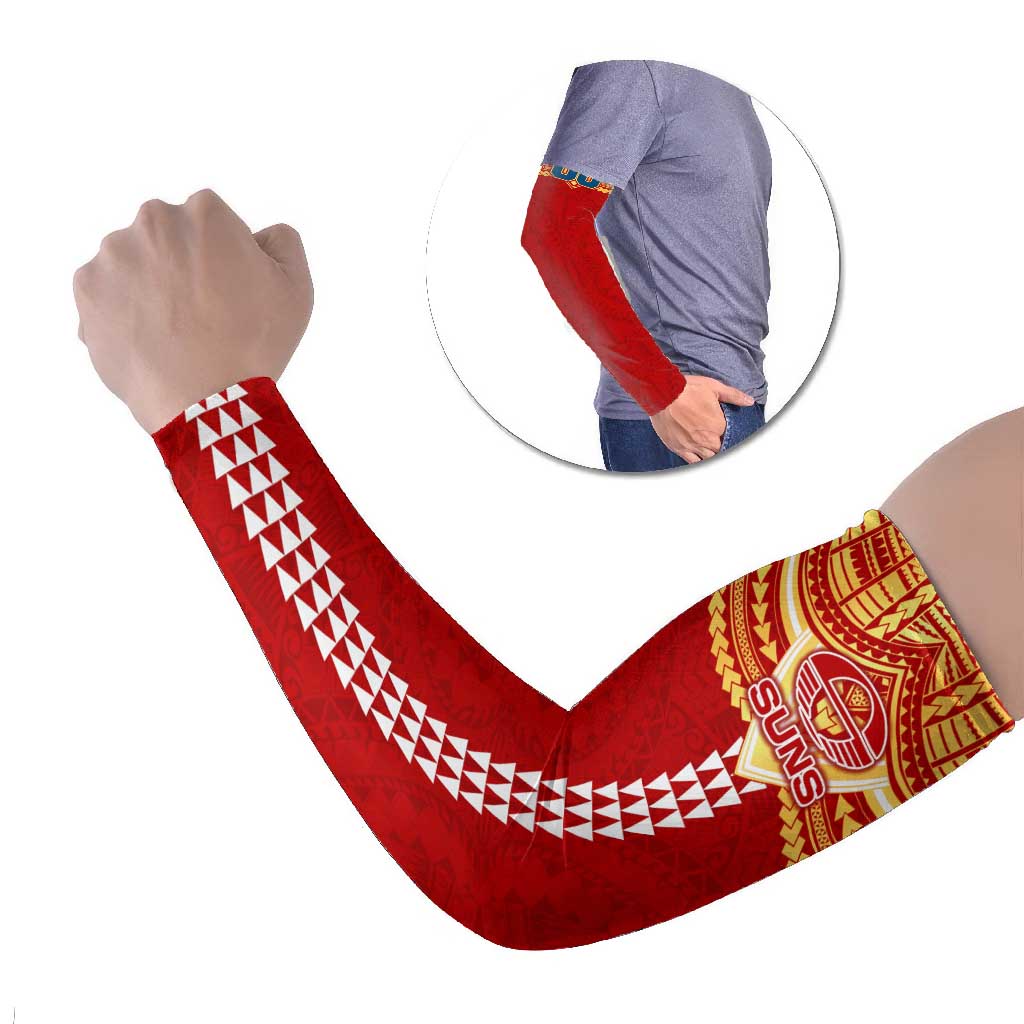 Personalized Gold Coast Suns Arm Sleeves Polynesian Tribal Pattern Heritage Football