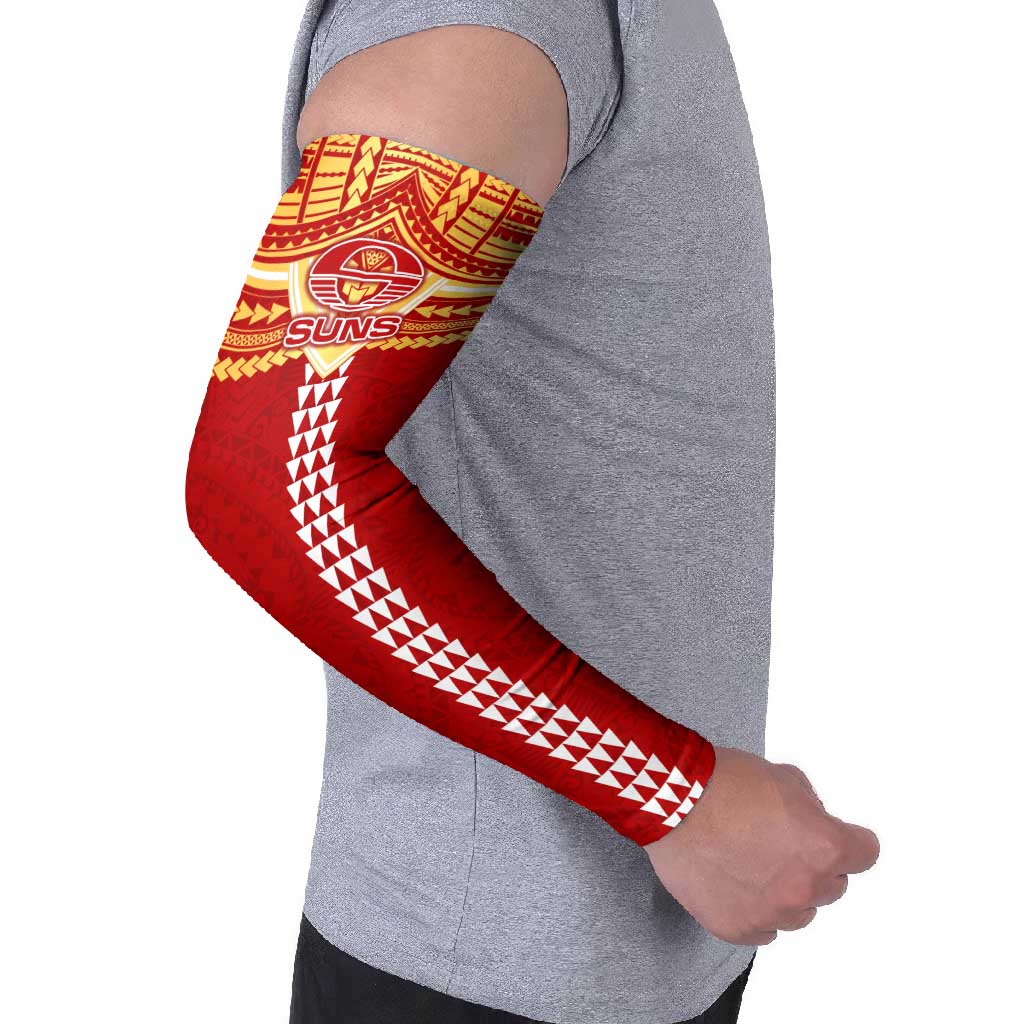Personalized Gold Coast Suns Arm Sleeves Polynesian Tribal Pattern Heritage Football