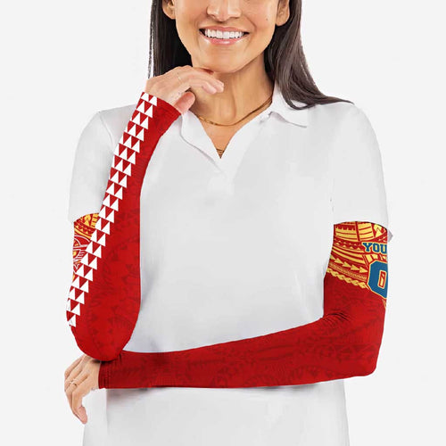 Personalized Gold Coast Suns Arm Sleeves Polynesian Tribal Pattern Heritage Football