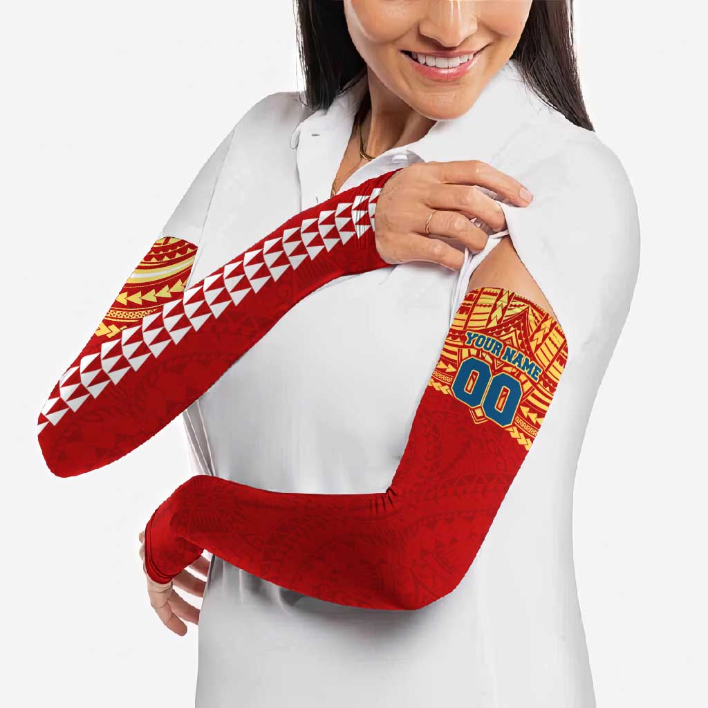 Personalized Gold Coast Suns Arm Sleeves Polynesian Tribal Pattern Heritage Football
