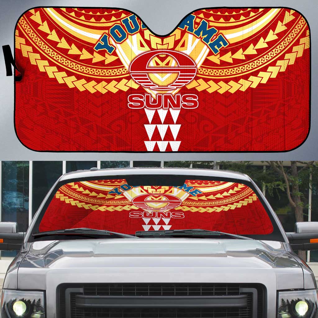 Personalized Gold Coast Suns Auto Sun Shade Polynesian Tribal Pattern Heritage Football