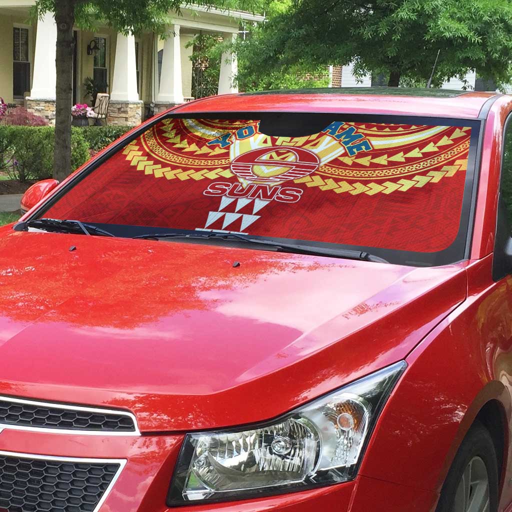 Personalized Gold Coast Suns Auto Sun Shade Polynesian Tribal Pattern Heritage Football