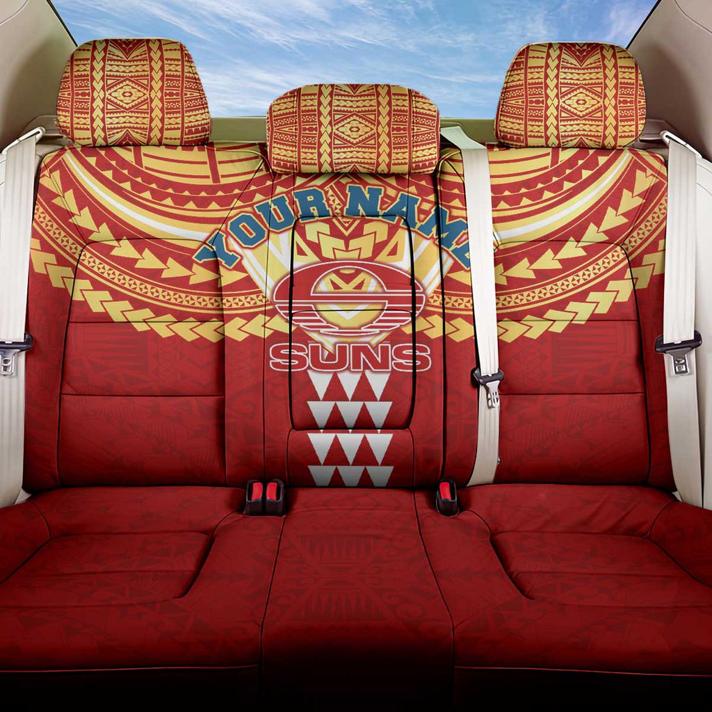 Personalized Gold Coast Suns Back Car Seat Cover Polynesian Tribal Pattern Heritage Football