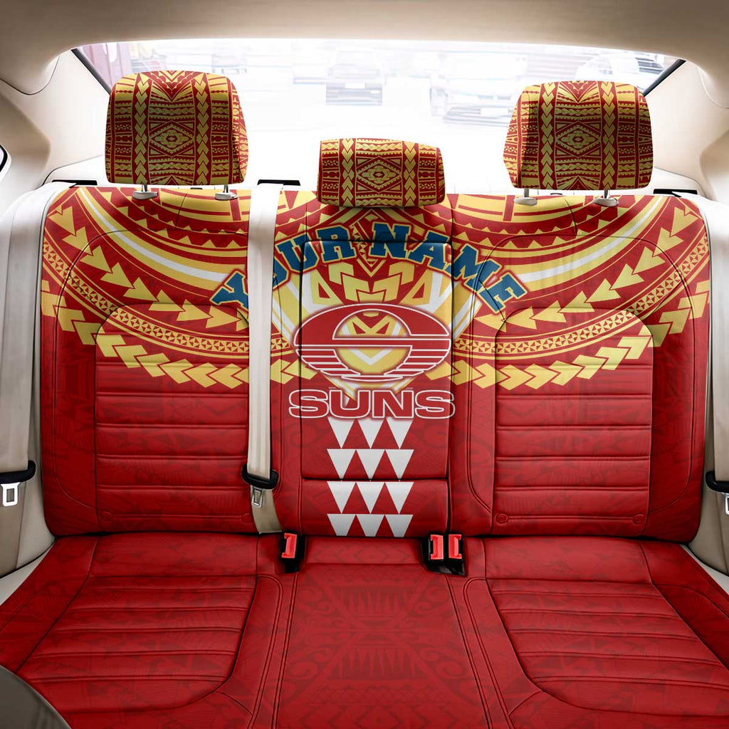 Personalized Gold Coast Suns Back Car Seat Cover Polynesian Tribal Pattern Heritage Football