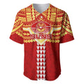 Personalized Gold Coast Suns Baseball Jersey Polynesian Tribal Pattern Heritage Football