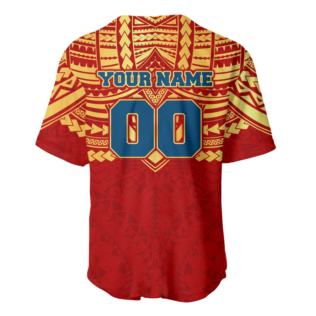 Personalized Gold Coast Suns Baseball Jersey Polynesian Tribal Pattern Heritage Football