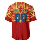 Personalized Gold Coast Suns Baseball Jersey Polynesian Tribal Pattern Heritage Football