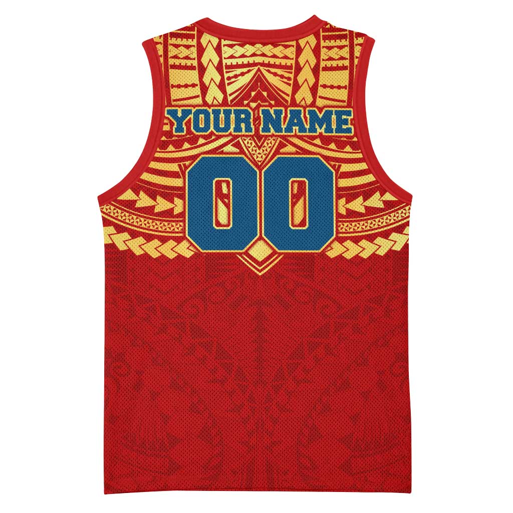 Personalized Gold Coast Suns Basketball Jersey Polynesian Tribal Pattern Heritage Football