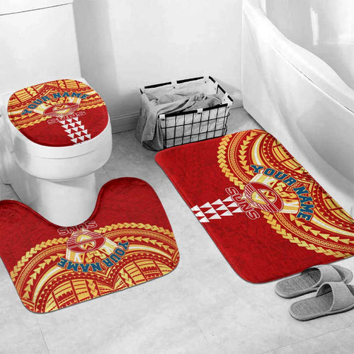 Personalized Gold Coast Suns Bathroom Set Polynesian Tribal Pattern Heritage Football