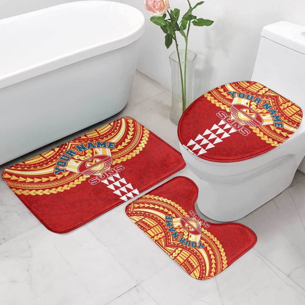 Personalized Gold Coast Suns Bathroom Set Polynesian Tribal Pattern Heritage Football