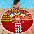Personalized Gold Coast Suns Beach Blanket Polynesian Tribal Pattern Heritage Football
