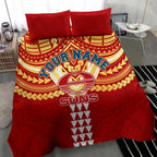 Personalized Gold Coast Suns Bedding Set Polynesian Tribal Pattern Heritage Football