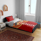 Personalized Gold Coast Suns Bedding Set Polynesian Tribal Pattern Heritage Football