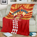 Personalized Gold Coast Suns Blanket Polynesian Tribal Pattern Heritage Football