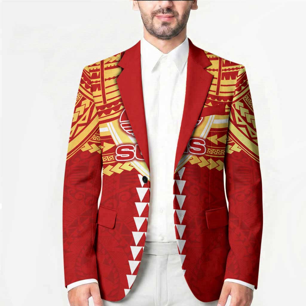 Personalized Gold Coast Suns Blazer Polynesian Tribal Pattern Heritage Football