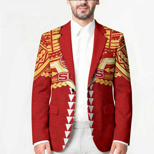Personalized Gold Coast Suns Blazer Polynesian Tribal Pattern Heritage Football