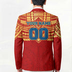 Personalized Gold Coast Suns Blazer Polynesian Tribal Pattern Heritage Football