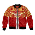 Personalized Gold Coast Suns Bomber Jacket Polynesian Tribal Pattern Heritage Football
