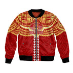 Personalized Gold Coast Suns Bomber Jacket Polynesian Tribal Pattern Heritage Football
