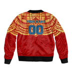 Personalized Gold Coast Suns Bomber Jacket Polynesian Tribal Pattern Heritage Football