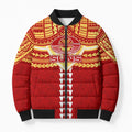 Personalized Gold Coast Suns Bomber Puffer Jacket Polynesian Tribal Pattern Heritage Football