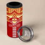 Personalized Gold Coast Suns 4 in 1 Can Cooler Tumbler Polynesian Tribal Pattern Heritage Football