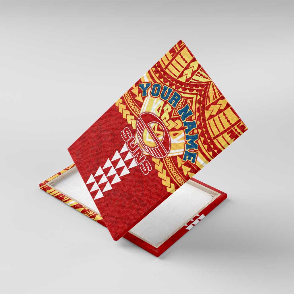 Personalized Gold Coast Suns Canvas Wall Art Polynesian Tribal Pattern Heritage Football
