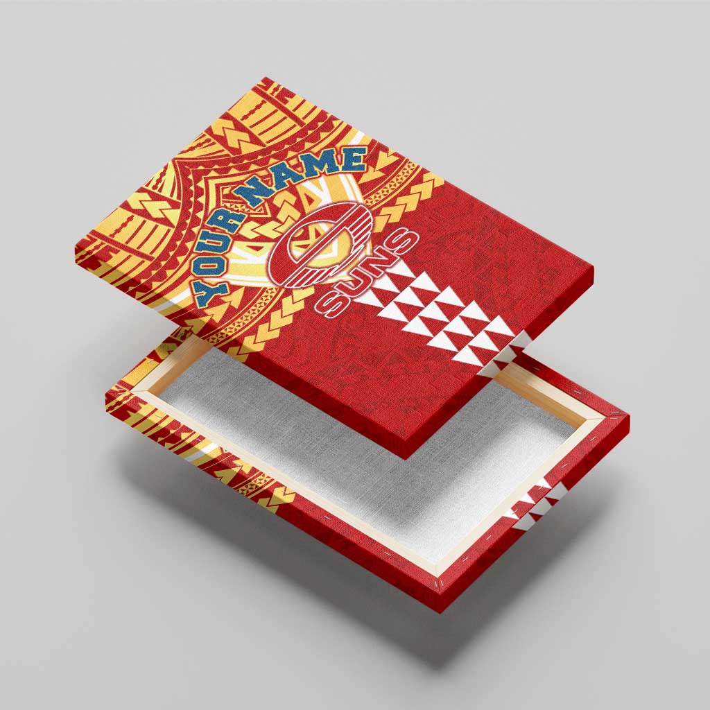 Personalized Gold Coast Suns Canvas Wall Art Polynesian Tribal Pattern Heritage Football