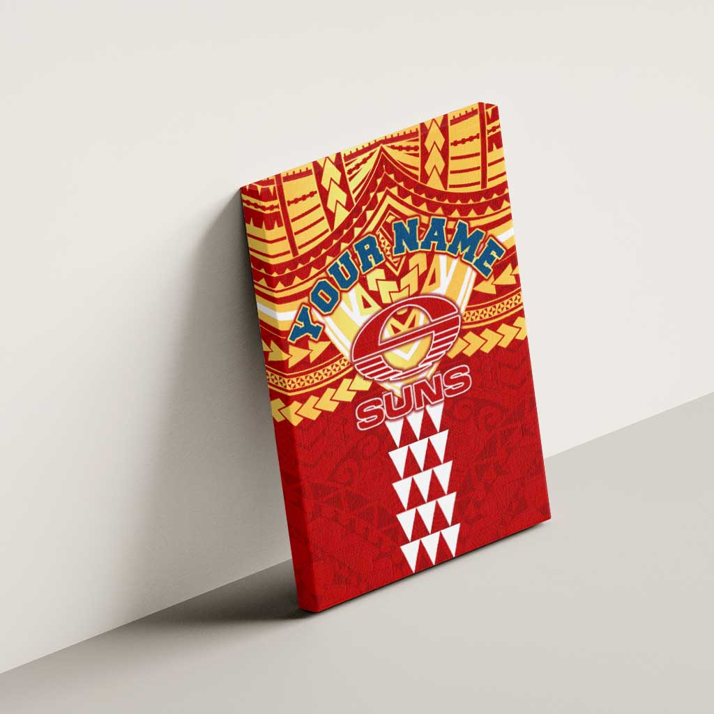 Personalized Gold Coast Suns Canvas Wall Art Polynesian Tribal Pattern Heritage Football