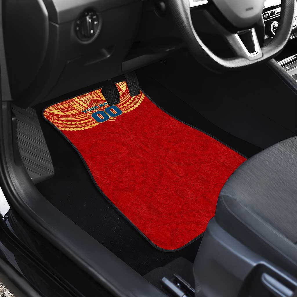 Personalized Gold Coast Suns Car Mats Polynesian Tribal Pattern Heritage Football