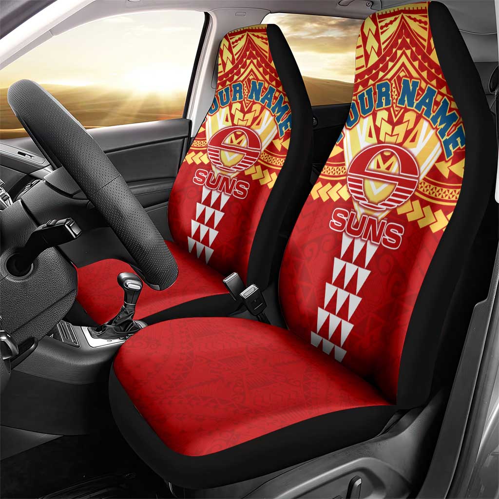 Personalized Gold Coast Suns Car Seat Cover Polynesian Tribal Pattern Heritage Football
