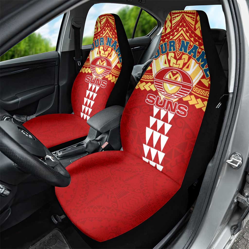 Personalized Gold Coast Suns Car Seat Cover Polynesian Tribal Pattern Heritage Football