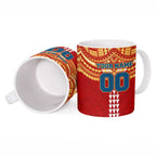 Personalized Gold Coast Suns Ceramic Mug Polynesian Tribal Pattern Heritage Football