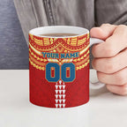 Personalized Gold Coast Suns Ceramic Mug Polynesian Tribal Pattern Heritage Football