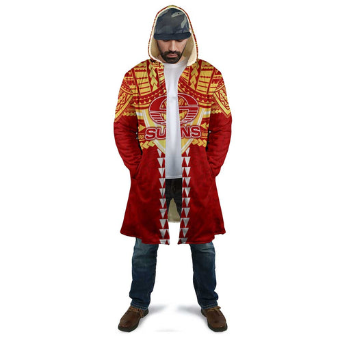 Personalized Gold Coast Suns Cloak Polynesian Tribal Pattern Heritage Football