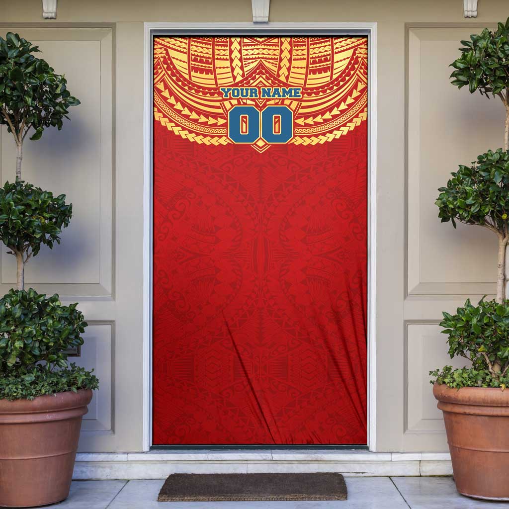 Personalized Gold Coast Suns Door Cover Polynesian Tribal Pattern Heritage Football