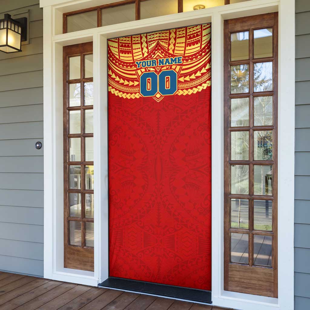 Personalized Gold Coast Suns Door Cover Polynesian Tribal Pattern Heritage Football