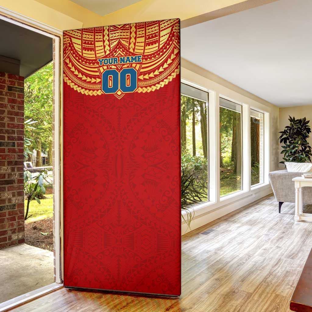 Personalized Gold Coast Suns Door Cover Polynesian Tribal Pattern Heritage Football