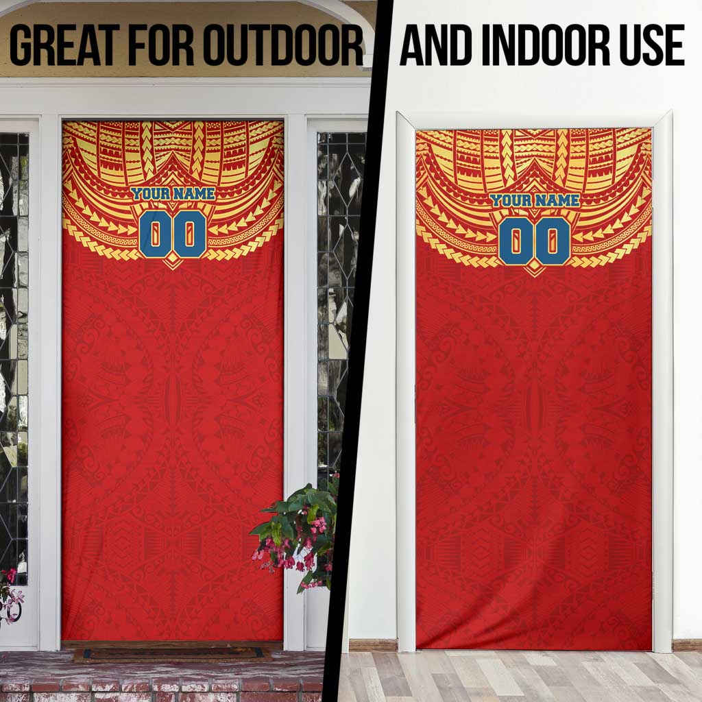 Personalized Gold Coast Suns Door Cover Polynesian Tribal Pattern Heritage Football