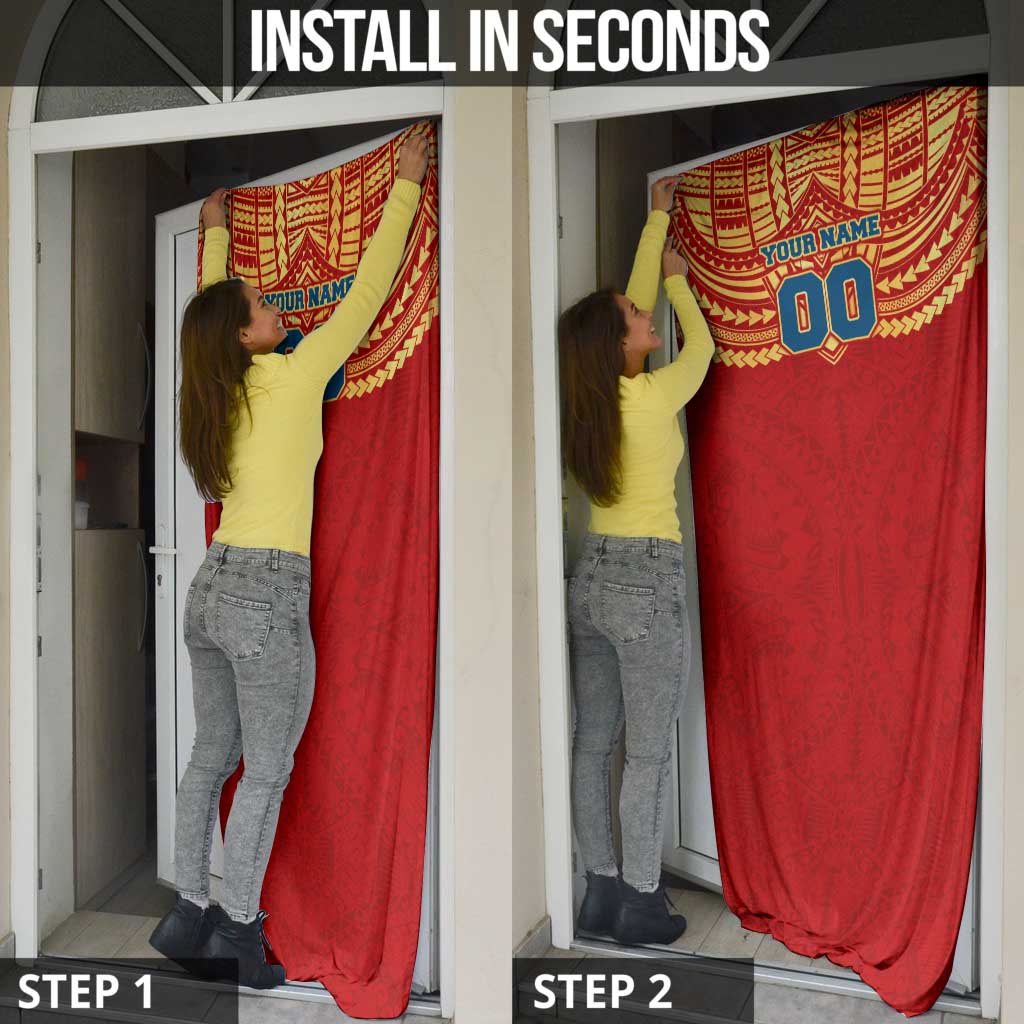 Personalized Gold Coast Suns Door Cover Polynesian Tribal Pattern Heritage Football