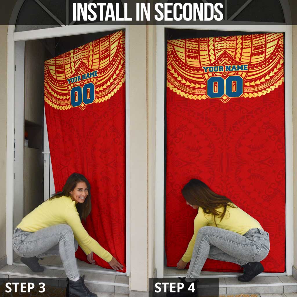 Personalized Gold Coast Suns Door Cover Polynesian Tribal Pattern Heritage Football