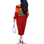 Personalized Gold Coast Suns Family Matching Off The Shoulder Long Sleeve Dress and Hawaiian Shirt Polynesian Tribal Pattern Heritage Football
