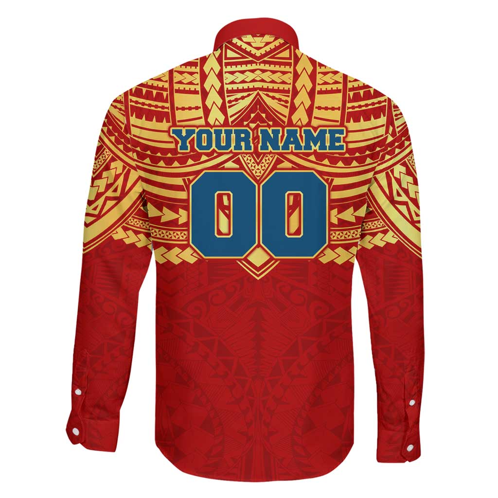 Personalized Gold Coast Suns Family Matching Off Shoulder Maxi Dress and Hawaiian Shirt Polynesian Tribal Pattern Heritage Football