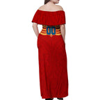 Personalized Gold Coast Suns Family Matching Off Shoulder Maxi Dress and Hawaiian Shirt Polynesian Tribal Pattern Heritage Football