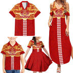 Personalized Gold Coast Suns Family Matching Summer Maxi Dress and Hawaiian Shirt Polynesian Tribal Pattern Heritage Football
