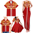 Personalized Gold Coast Suns Family Matching Tank Maxi Dress and Hawaiian Shirt Polynesian Tribal Pattern Heritage Football