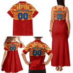 Personalized Gold Coast Suns Family Matching Tank Maxi Dress and Hawaiian Shirt Polynesian Tribal Pattern Heritage Football